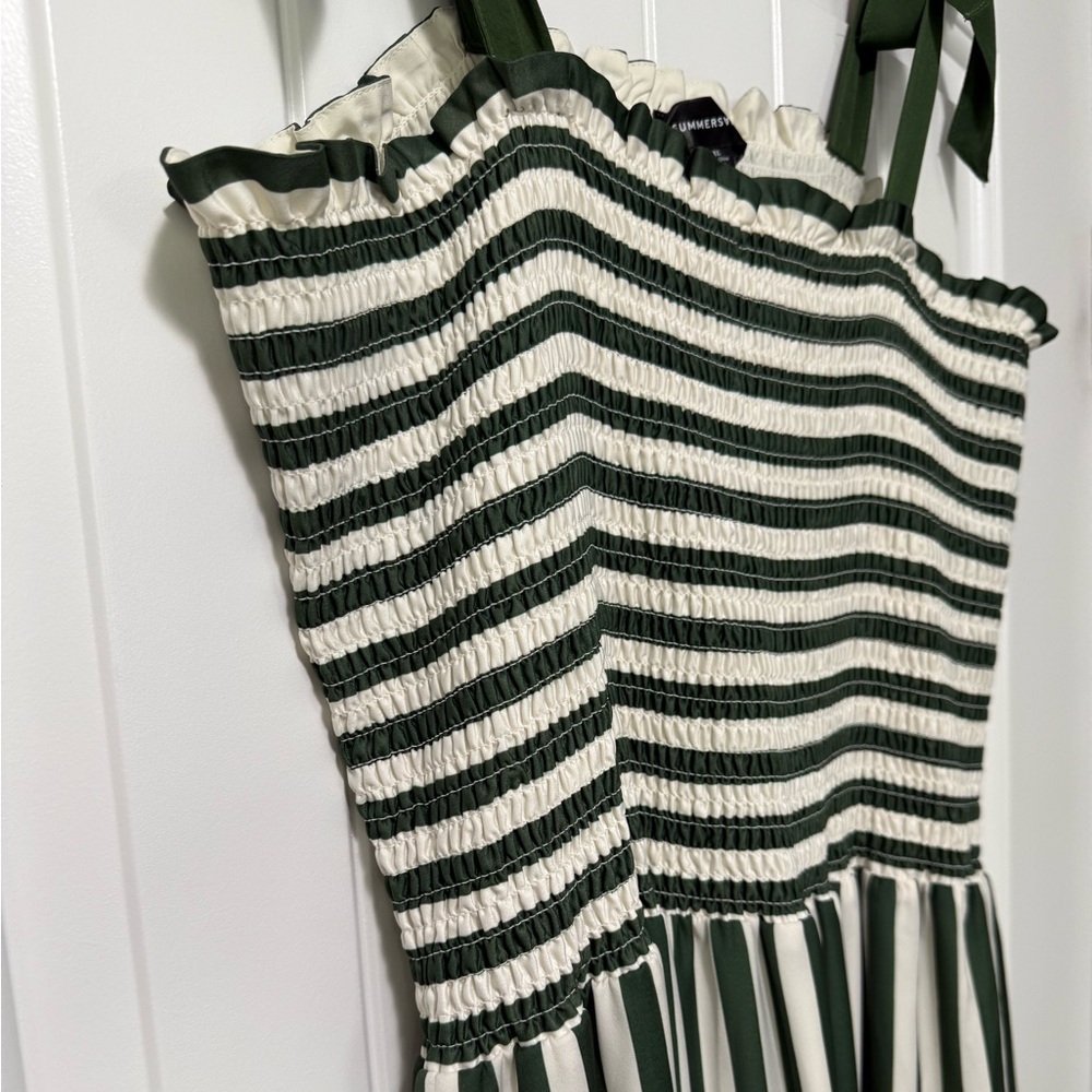 summersalt Green and White Striped Maxi Dress with Tie Straps - Picture 7 of 10